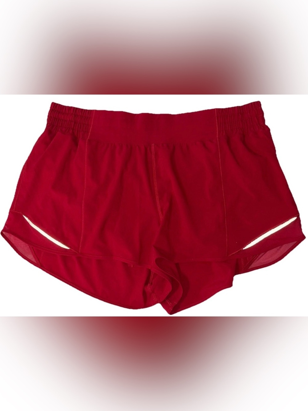 NWT•LULULEMON•SIZE 14•HOTTY HOT HIGH RISE 2.5”L SHORT•FULLY LINED•DARK RED